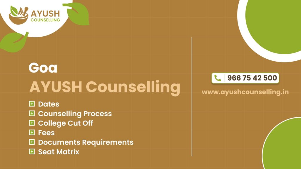 Goa AYUSH Counselling 2021